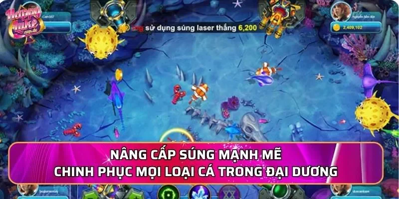 Nâng cấp súng mạnh mẽ chinh phục mọi loại cá trong đại dương